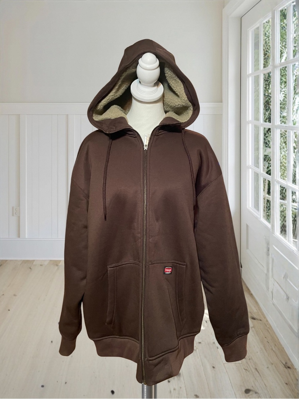 NWT WRANGLER Men's L Heavyweight Sherpa Lined Fleece Jacket Java Brown WW65206 - Picture 4 of 15